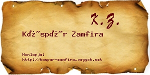 Káspár Zamfira névjegykártya